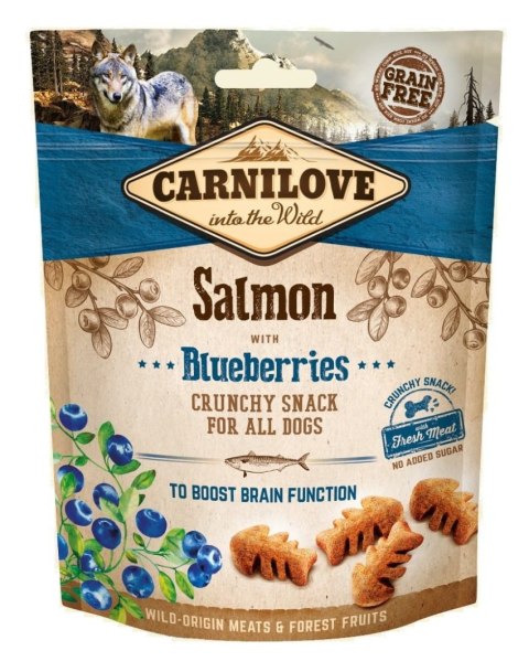 CARNILOVE Crunchy Snack - chrupiące ciasteczka dla psa z łososiem i jagodami (200 g)