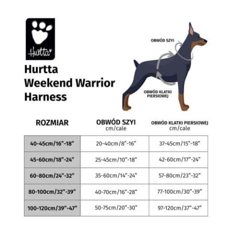 Szelki guard dla aktywnych psów, pochodzące z recyklingu, Hurtta Weekend Warrior