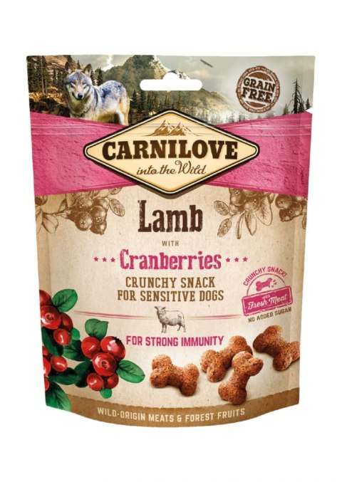 CARNILOVE Crunchy Snack - chrupiące ciasteczka z jagnięciną i żurawiną dla psów wrażliwych (200 g)