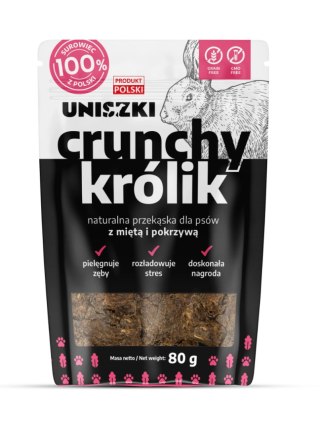 Crunchy miękki przysmak dla psa Królik z Miętą i Pokrzywą 80g.