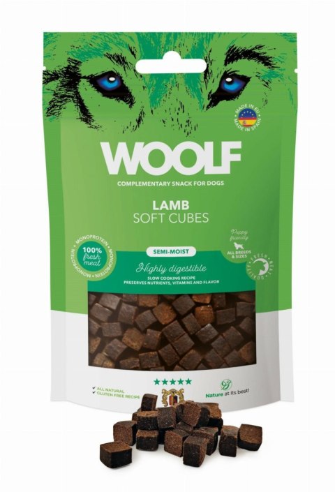 WOOLF Soft Cubes - monoproteinowe smakołyki dla psa, miękkie kosteczki z jagnięcina 100 g