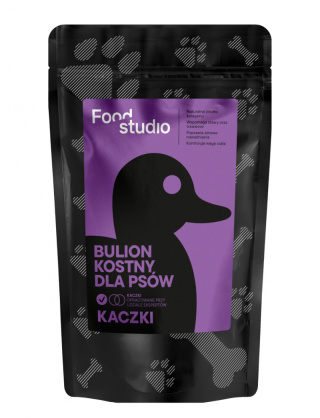 BULION KOSTNY dla psów KACZKA 230ml, Food Studio Chefs