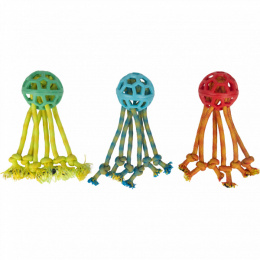 Pawise Play-N-Tug - Ośmiornica, piłka ażurowa z linami zielona