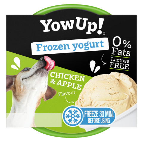 YOW UP! Chicken & Apple FROZEN YOGURT Jogurt do mrożenia o aromacie kurczaka i jabłka 110g