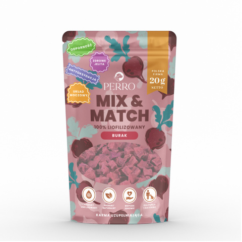 Liofilizowany burak dla psa 20g. MIX & MATCH Perro Liofilizowany burak dla psa 20g. MIX & MATCH Perro