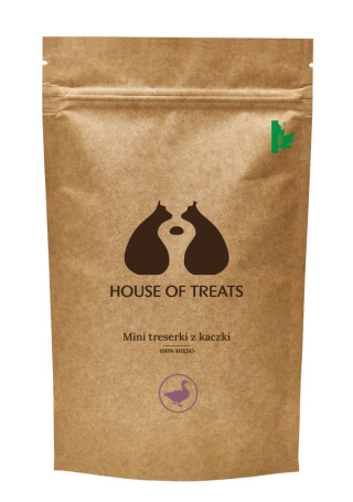 Mini treserki z kaczki, 100% naturalny przysmak dla psa i kota 60g. House of Treats