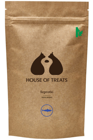 Suszone szprotki, naturalny przysmak dla psa i kota 60g. House of Treats