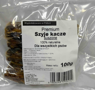 Suszone szyje kacze, naturalny gryzak dla psa 100 g. LUCZE